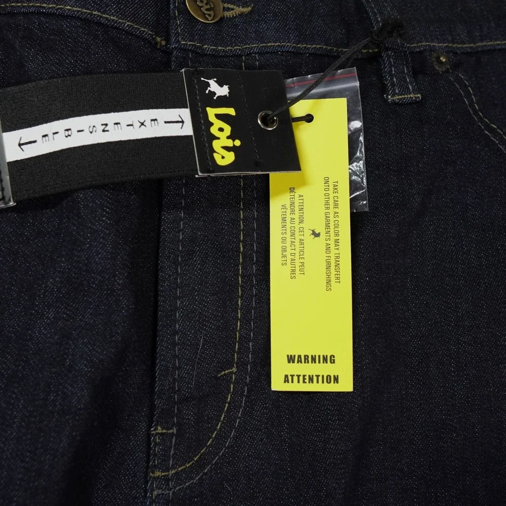 Lois Brad Slim Jeans Men 38x27.5 Dark Blue Straight Leg Stretch Comfort Waist